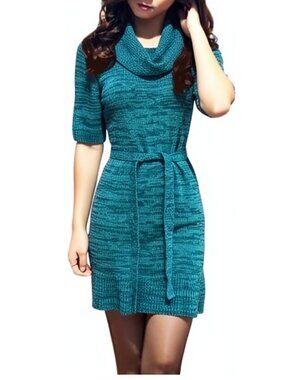 Mudd Cowl Neck Short Sleeves Knit Sweater Dress